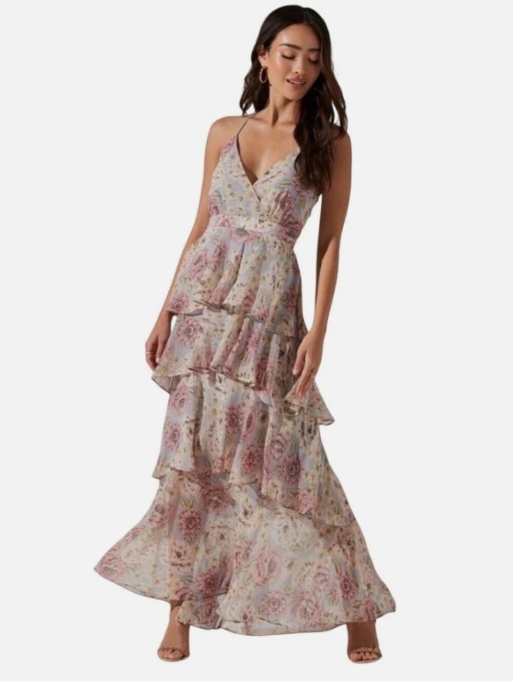 Astr The Label Rosana Floral Tiered Ruffle Maxi Dress